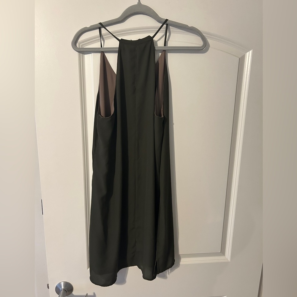 Tempted Taupe Satin Dress - Picture 5 of 6